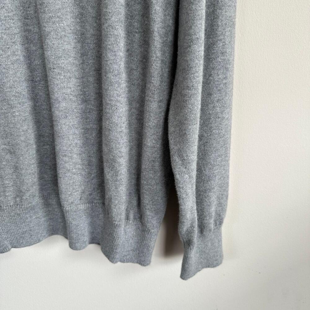 L.L. Bean Cotton Cashmere Blend 1/4 Zip Sweater Pullover Mock Neck Long Sleeve M - Picture 3 of 8
